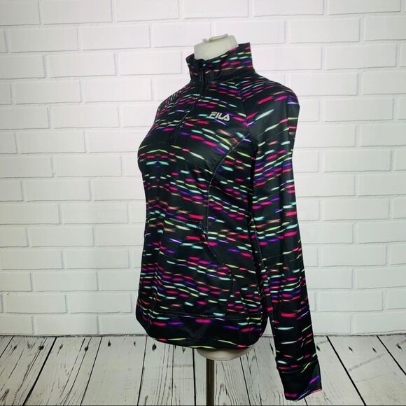 Fila Sport Black Multicolored Half Zip Pullover - Medium - Picture 4 of 10